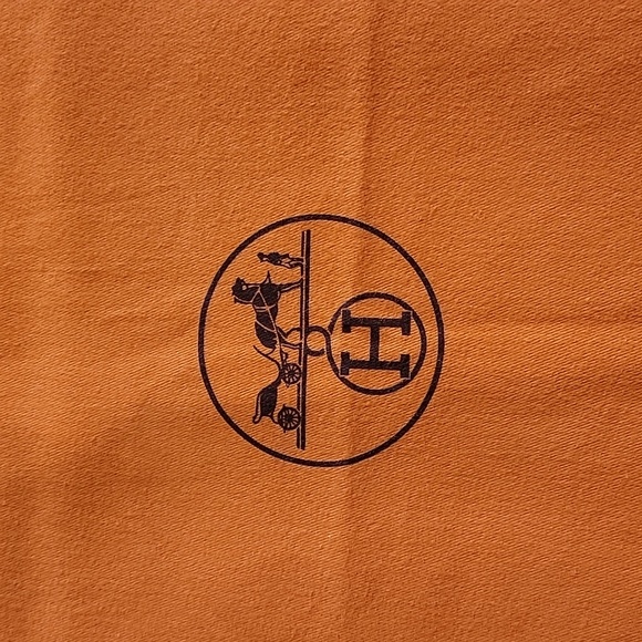 Hermes big orange dustbag with brown drawstring (#09) - Picture 2 of 6